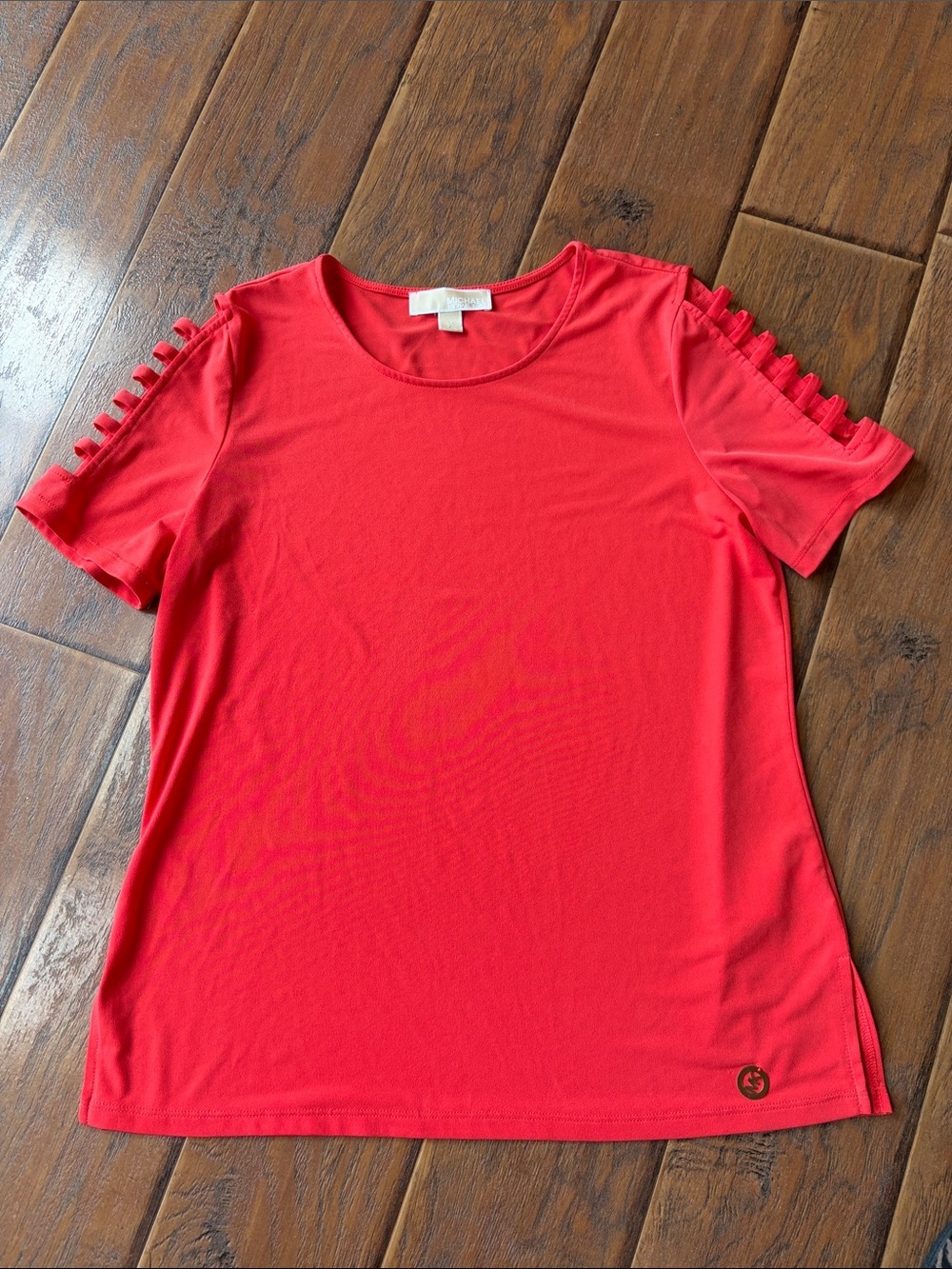 MICHAEL Michael Kors Red Short-Sleeve Ladder-Trim Tee